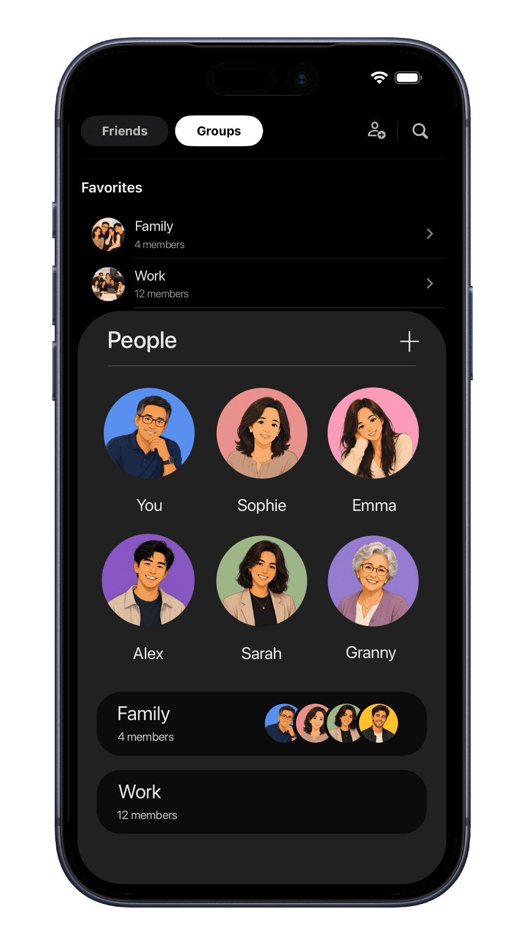 Friends, family, and work groups in Remimo